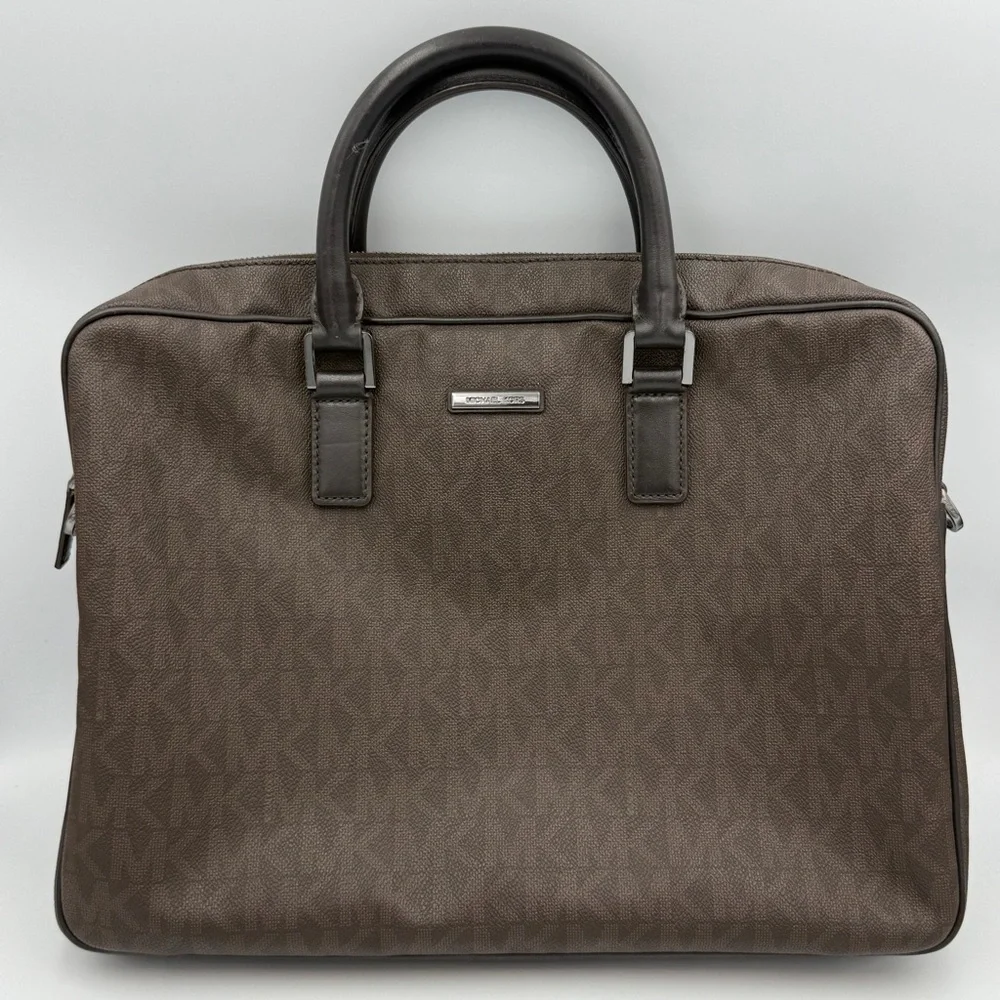 Michael Kors Signature MK Brown Men's Laptop Travel Bag